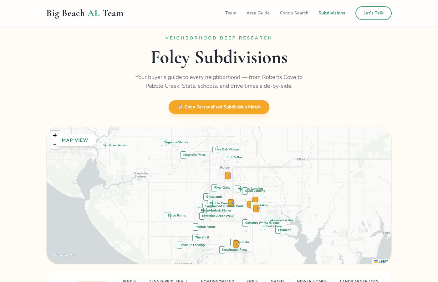 Foley subdivision search map preview